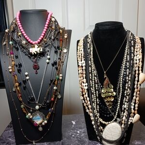 20 Fashionable Jewelry Pink and Multicolor Layered Women's Necklaces